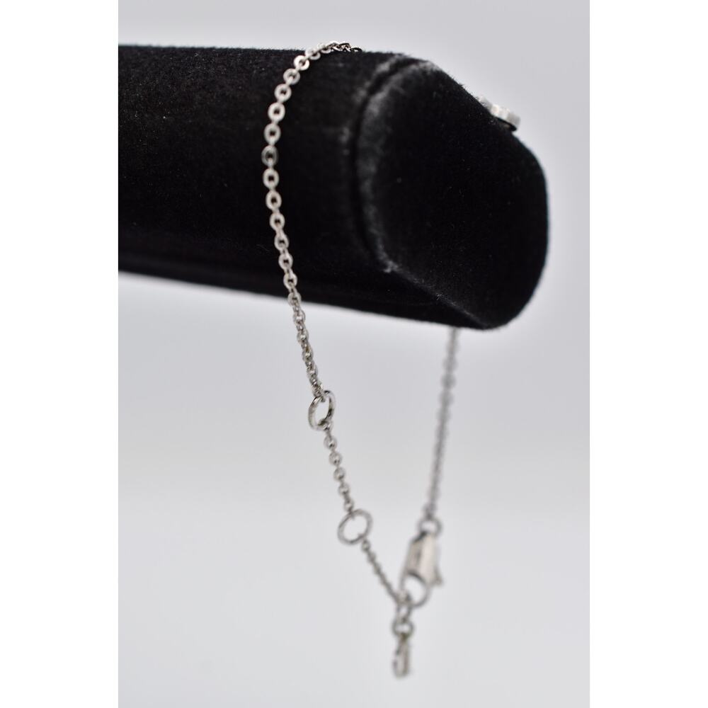 Christian Dior Vintage Crystal Logo Bracelet Script Charm Silver Signed BinAD - Picture 5 of 12